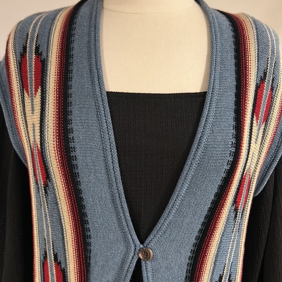 Chaps Western Aztec Pattern Tunic Sweater Vest - Picture 6 of 15